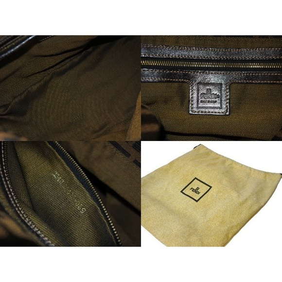 Fendi Mamma Bucket FF Logo Leather Handbag Brown - Picture 10 of 10